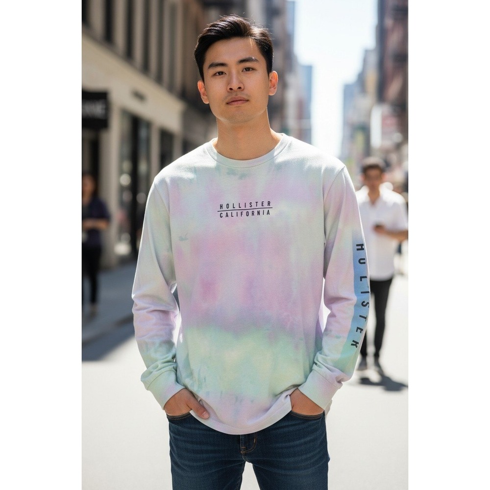 Kelleydeeee OG Mens XS Long Sleeve Tie Dye Graphic Tee Pastel Pink Green